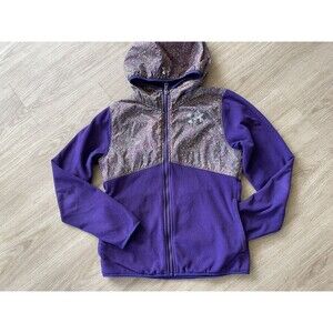 Under Armour Girls ColdGear Canyon Rim Microfleece Hoody Jacket Purple Youth XL